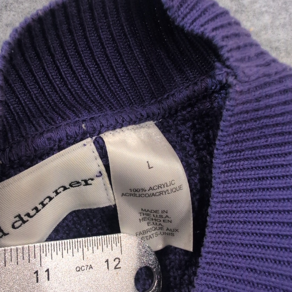Alfred Dunner Women's Purple Mock Neck Cable Knit Sweater Size L - Picture 3 of 4